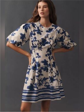 NWT Exquise Tobie Puff-Sleeve Mini Dress